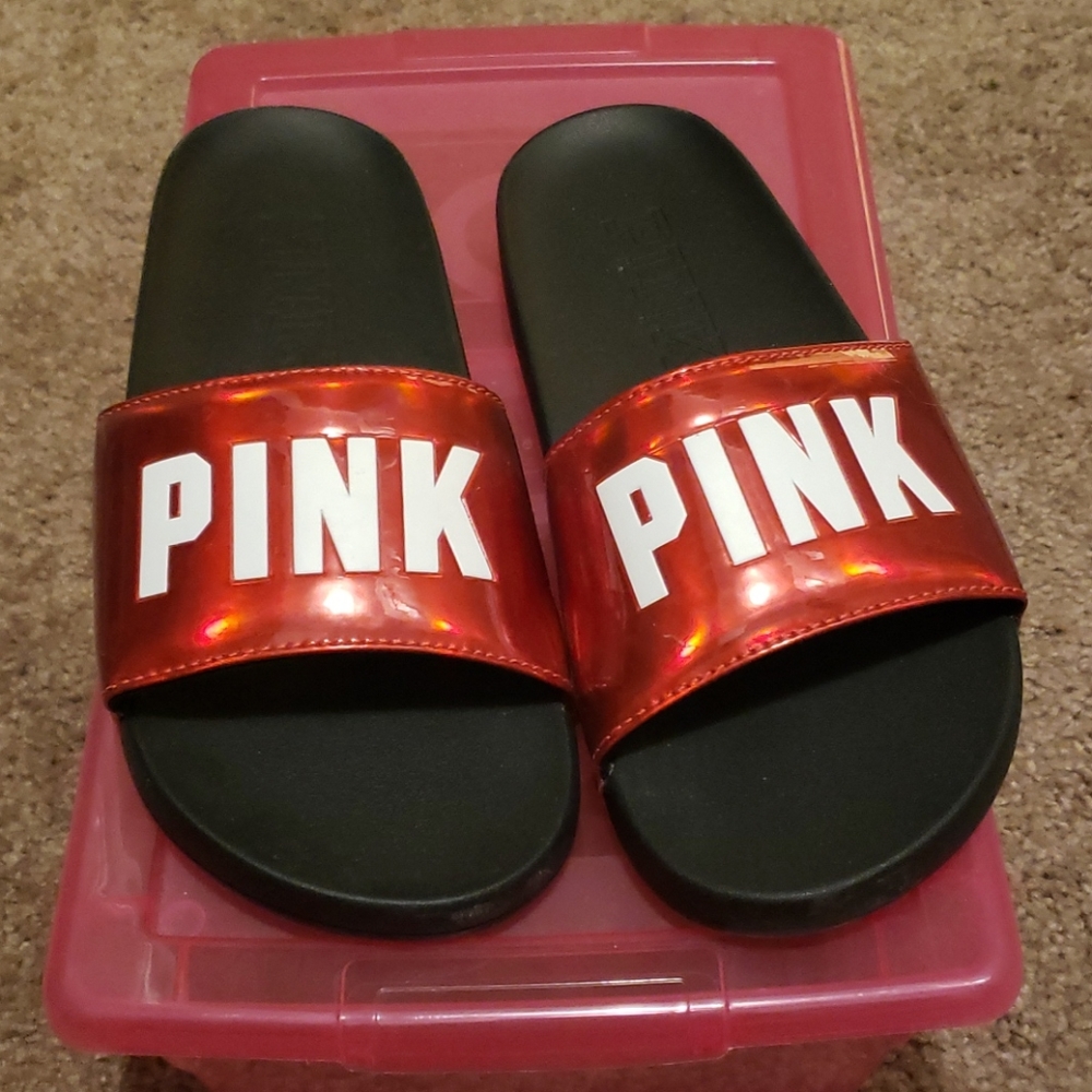 Red "PINK" slip ons